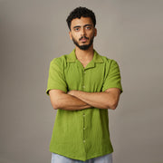 Green Classic Cuban Shoulder Shirt – Effortless Style, Unmatched Comfort