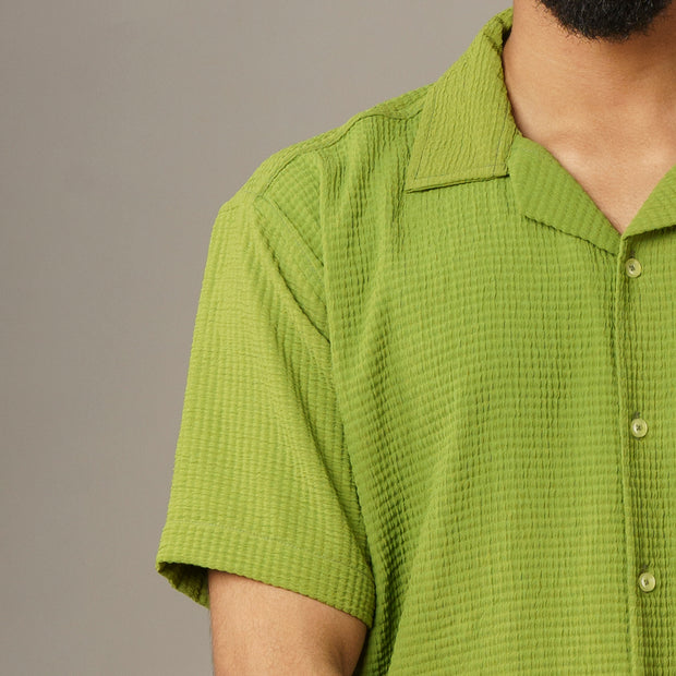 Green Classic Cuban Shoulder Shirt – Effortless Style, Unmatched Comfort