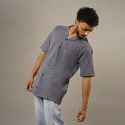 Grey Classic Cuban Shoulder Shirt – Effortless Style, Unmatched Comfort