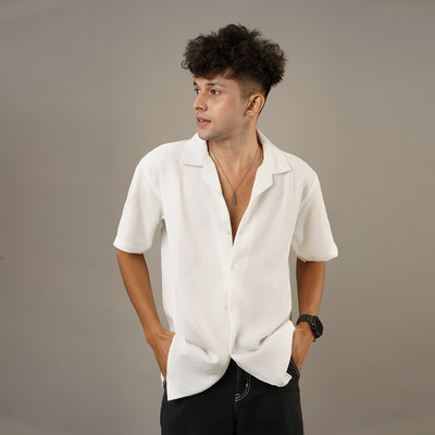 White Classic Cuban Shoulder Shirt – Effortless Style, Unmatched Comfort